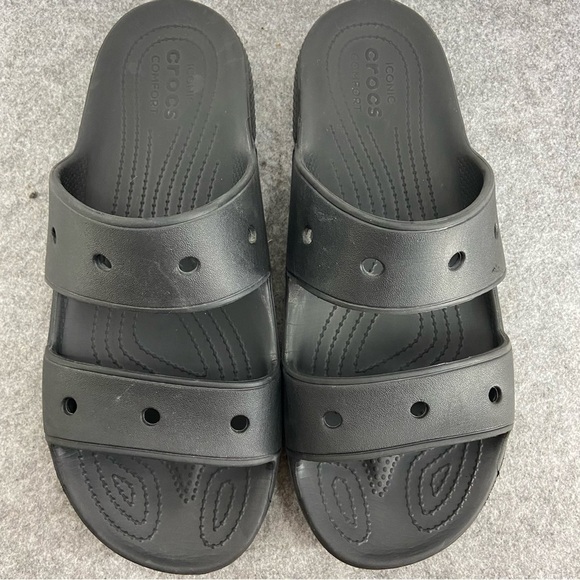 CROCS Men’s Classic Slides in Black Size 10 - Picture 2 of 6